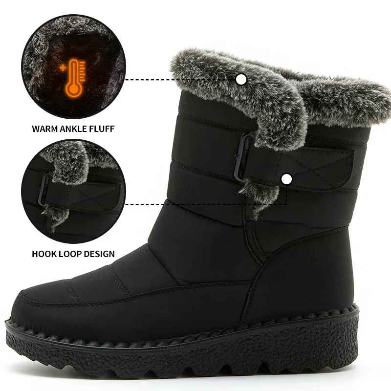 2024 Womens Warm Waterproof Snow Boots
