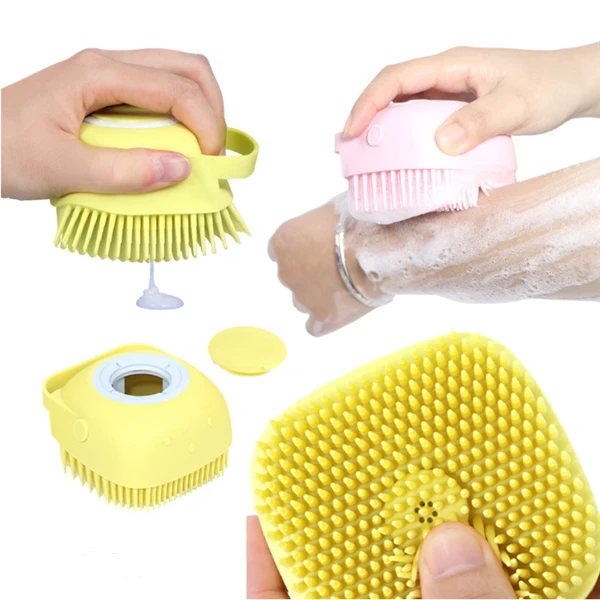 Silicone massage brush for bathroom