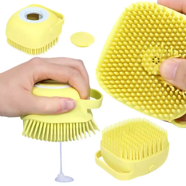 Silicone massage brush for bathroom