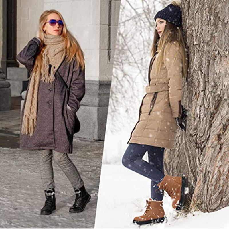 2024 Womens Warm Waterproof Ankle Snow Boots