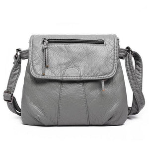 Vintage Washed Leather Shoulder Bag