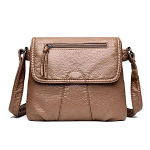Vintage Washed Leather Shoulder Bag