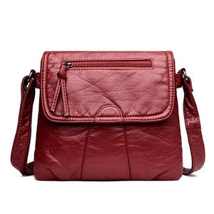 Vintage Washed Leather Shoulder Bag