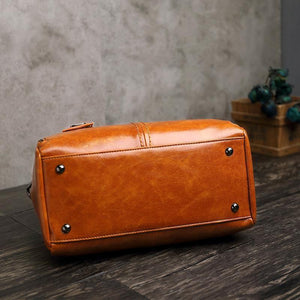 Classical Retro Leather Multi Pockets Women Handbag