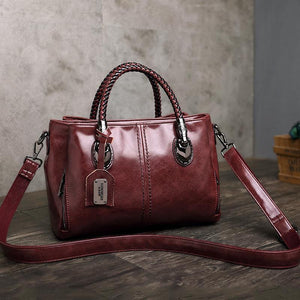 Classical Retro Leather Multi Pockets Women Handbag