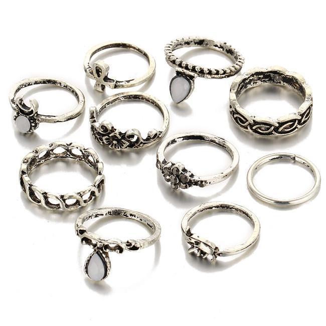 Bohemian Ring Stack - 10 Ring Set